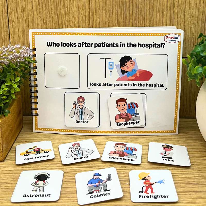 WH Questions Kit - Set of 6 WH Concepts Books (Laminated) for Speech & Language Development