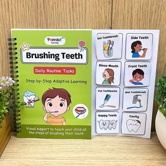 Daily Routine Kit - Set of 6 Daily Routine Tasks Books (Laminated) + 3 Daily Routine Planner Boards (Morning, Afternoon, Evening)