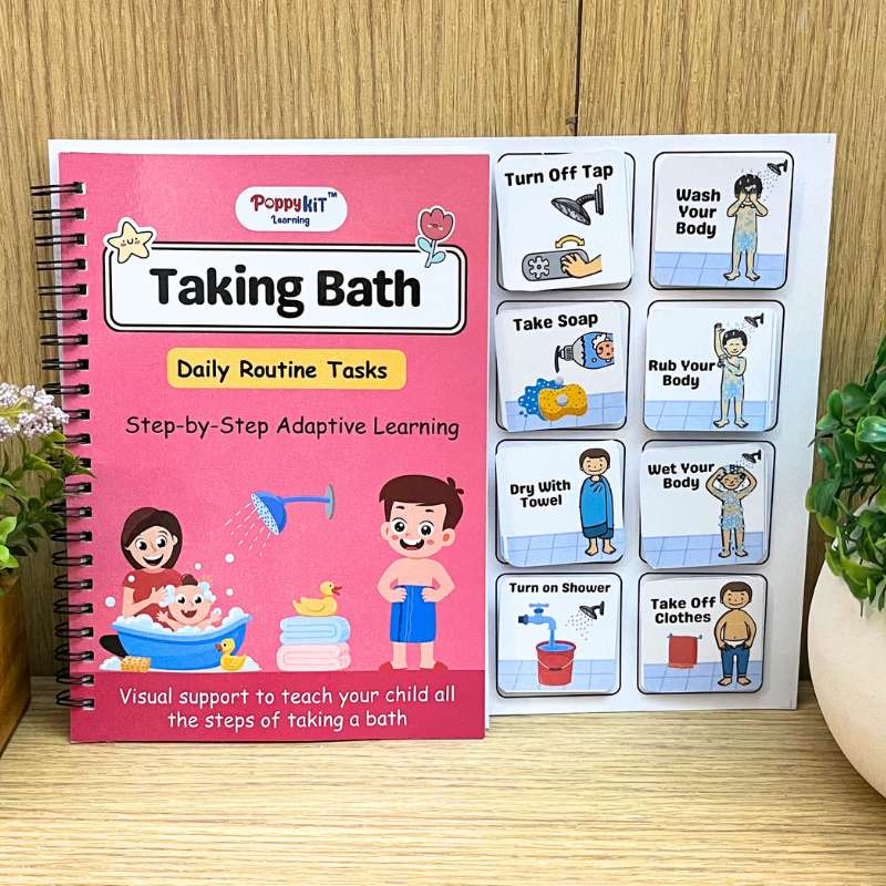 Daily Routine Kit - Set of 6 Daily Routine Tasks Books (Laminated) + 3 Daily Routine Planner Boards (Morning, Afternoon, Evening)