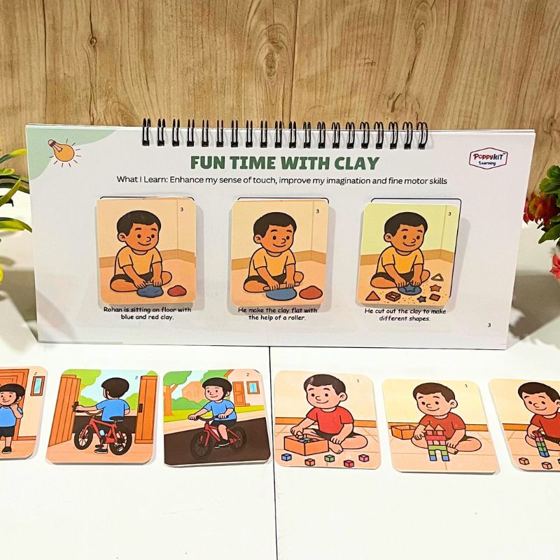 Events & Activities - Set of 3 Sequencing Story Books (Laminated) with Cards - 3 Steps, 4 Steps, 5 Steps Books