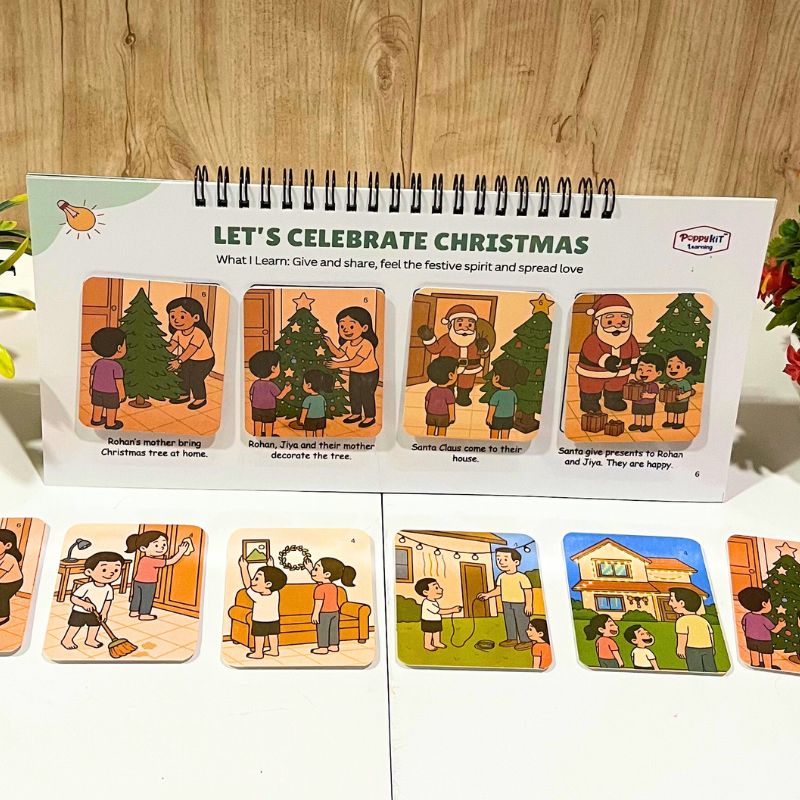 Events & Activities - Set of 3 Sequencing Story Books (Laminated) with Cards - 3 Steps, 4 Steps, 5 Steps Books