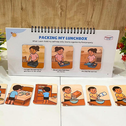 Household - Set of 3 Sequencing Story Books (Laminated) with Cards - 3 Steps, 4 Steps, 5 Steps Books