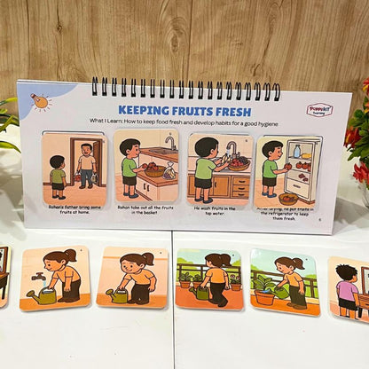 Household - Set of 3 Sequencing Story Books (Laminated) with Cards - 3 Steps, 4 Steps, 5 Steps Books