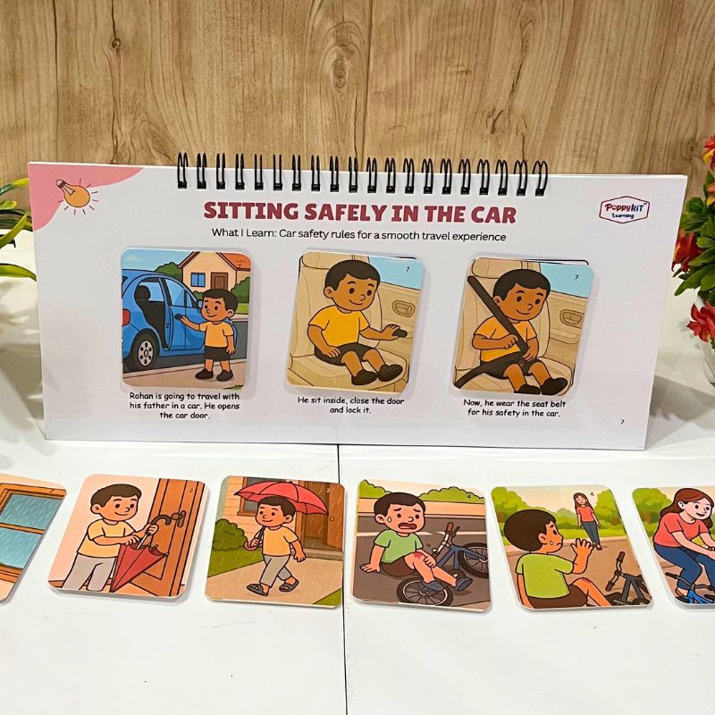 Outdoor - Set of 3 Sequencing Story Books (Laminated) with Cards - 3 Steps, 4 Steps, 5 Steps Books