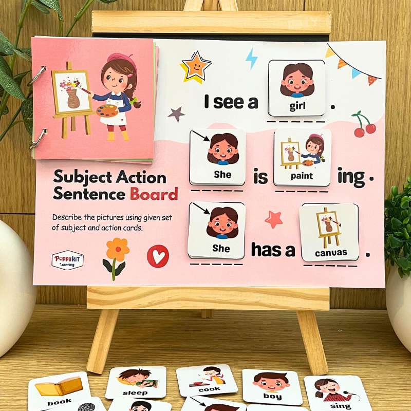 Sentence Building Boards - Set of 6 Laminated Boards for Speech and Language Development
