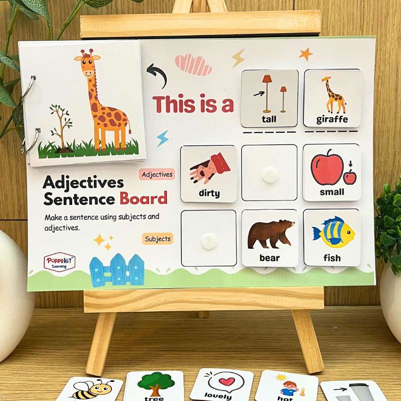 Sentence Building Boards - Set of 6 Laminated Boards for Speech and Language Development
