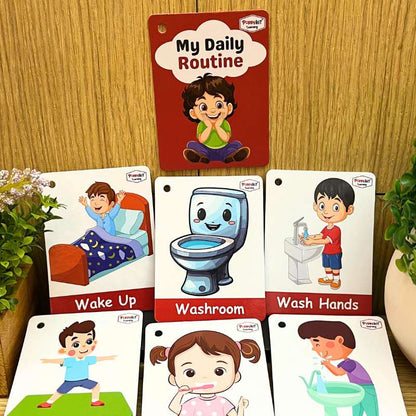 Communication Cards - Set of 100 Cards (Laminated) on Daily Routine, Communication, Emotions, Places, Characters, Outdoor Safety