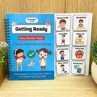 Combo Pack of 6 Daily Routine Tasks + Communication Cards + 3 Daily Routine Charts for Daily Routine Learning